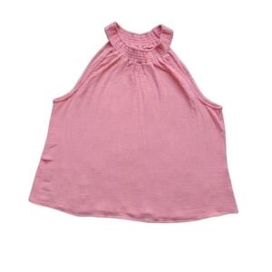 NEW Sleeveless Elastic‑Neck Cotton Top XXL Salmon
